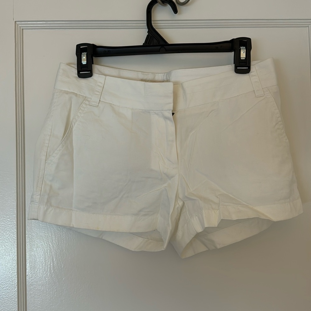 J. Crew Factory Chino Shorts, White, Size 2